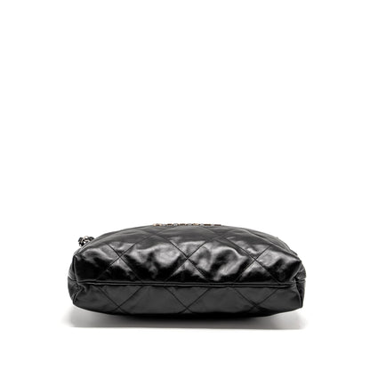 Chanel Medium 22 Shiny Calfskin Black SHW (Microchip)