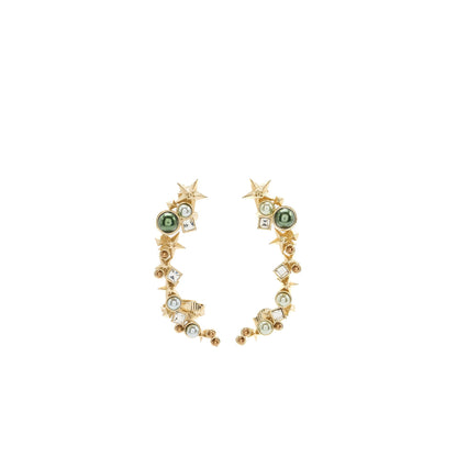 Chanel star earclips crystal/ multicolour gold tone