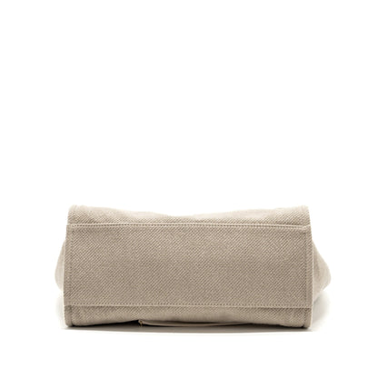 Chanel Deauville Bag Canvas/ Leather Beige/White GHW (microchip)