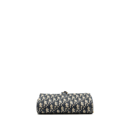 Dior Saddle Pouch Blue Dior Oblique JACQUARD Canvas