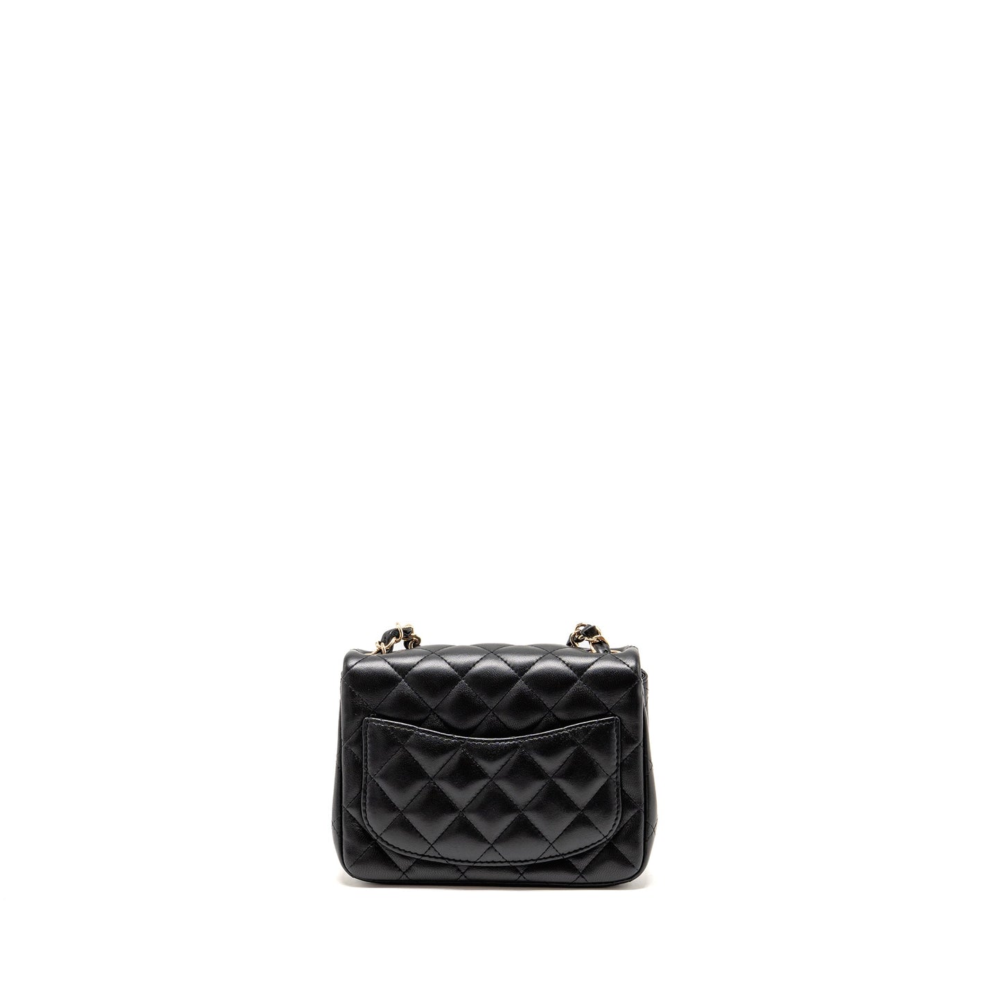 Chanel Mini Square Flap Bag Lambskin black LGHW