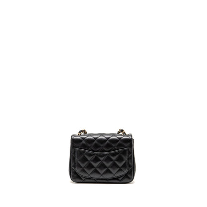 Chanel Mini Square Flap Bag Lambskin black LGHW