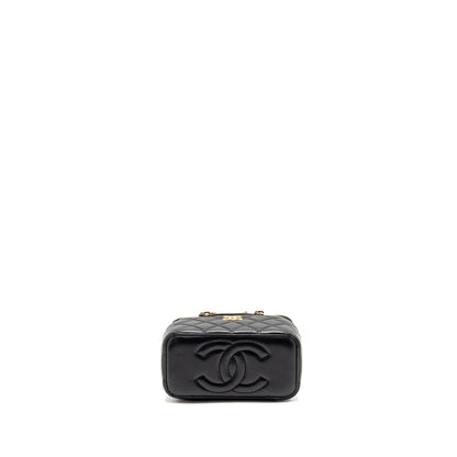 Chanel Top Handle Long Vanity Lambskin Black GHW(Microchip)