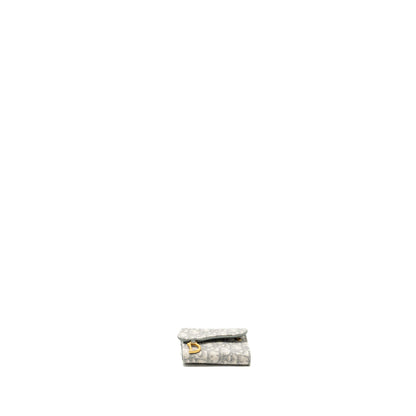 Dior saddle lotus wallet grey oblique jacquard