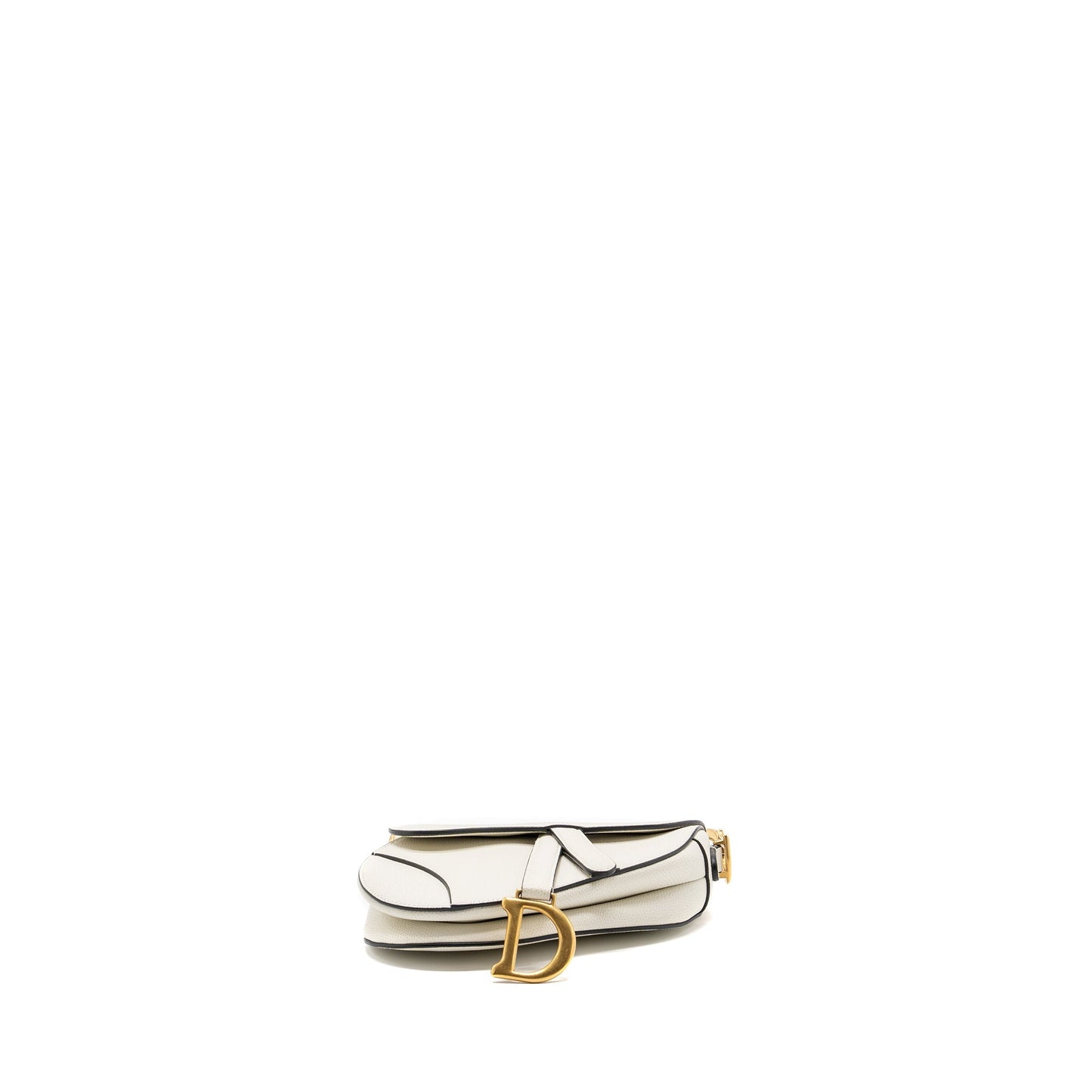 Dior mini saddle Purse grained calfskin white
