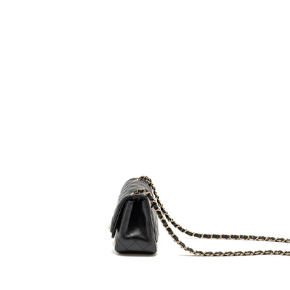Chanel Mini Square Flap Bag Lambskin black LGHW