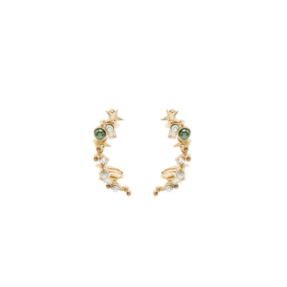 Chanel Star CC Logo Ear Clips Crystal/Pearl/Gold Tone