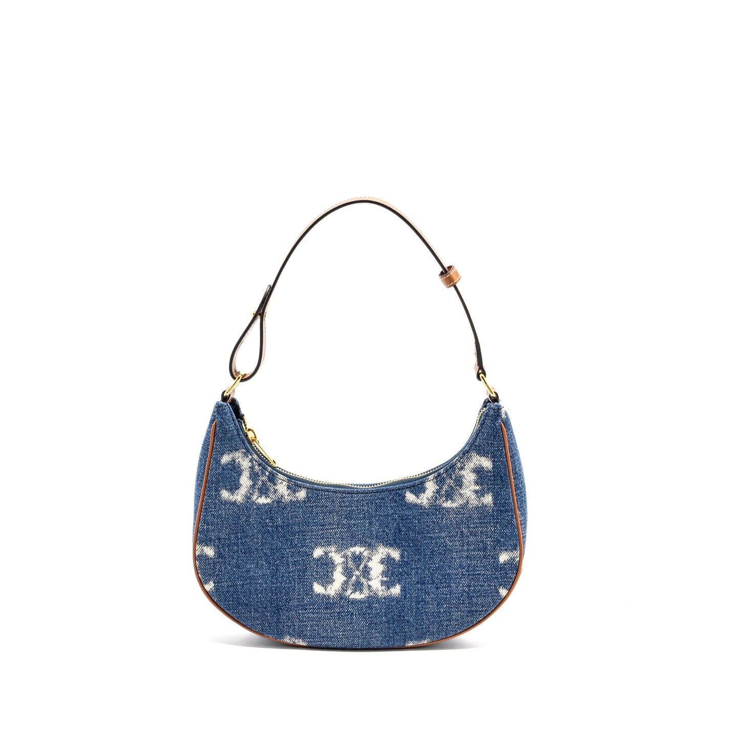 Celine Medium Ava Purse With Triomphe Denim Navy/Tan