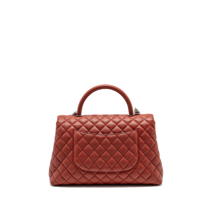 Chanel Large Coco Handle Caviar Dark Red Ruthenium Hardware