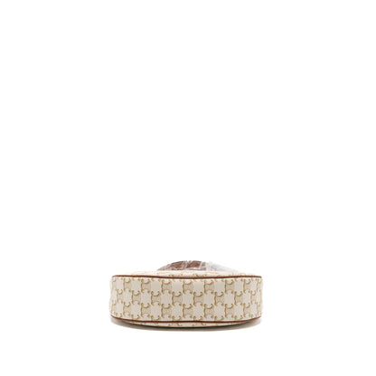 Celine Ava Purse Triomphe Canvas/Calfskin White