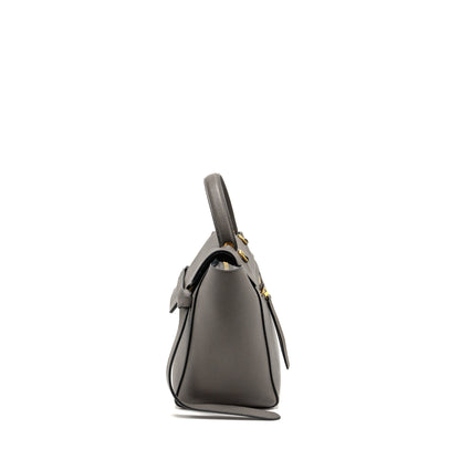 Luxury CELINE Micro Belt Bag Grained Calfskin Grey GHW