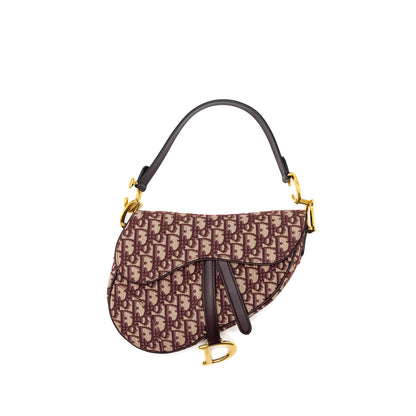 Dior Saddle Purse Red Oblique Embroidery