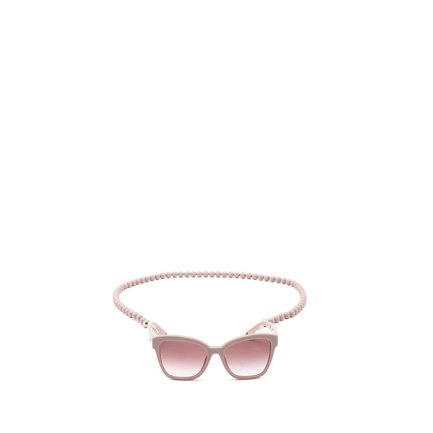 Chanel sunglasses with pearl chain pink