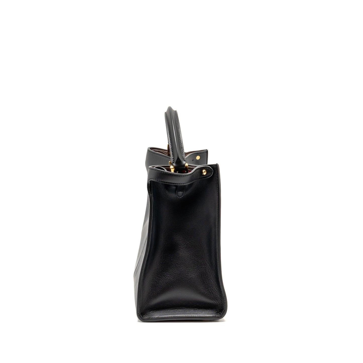 Fendi Peekaboo X-Lite Medium Calfskin Black with Flowerland Strap