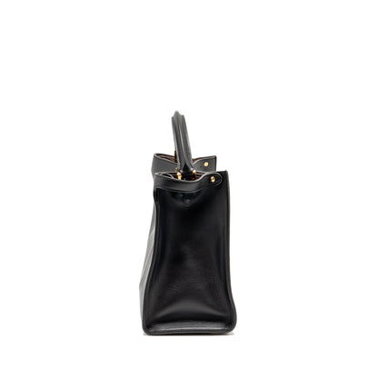 Fendi Peekaboo X-Lite Medium Calfskin Black with Flowerland Strap