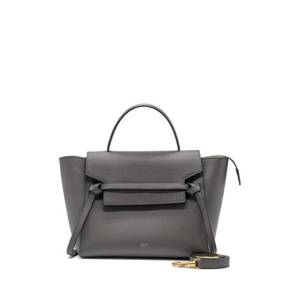 Celine Mini Belt Purse Grained Calfskin Dark Grey