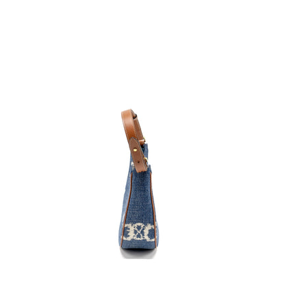 Celine Medium Ava Purse With Triomphe Denim Navy/Tan