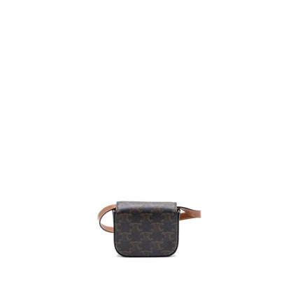Celine Mini Claude Triomphe Canvas/ Calfskin Tan