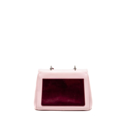 Dior Medium Be Dior Flap Purse Calfskin/Metallic Patent Pink