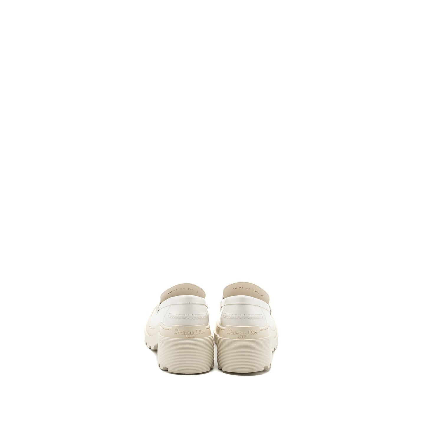 Dior size 38.5 code loafer calfskin white
