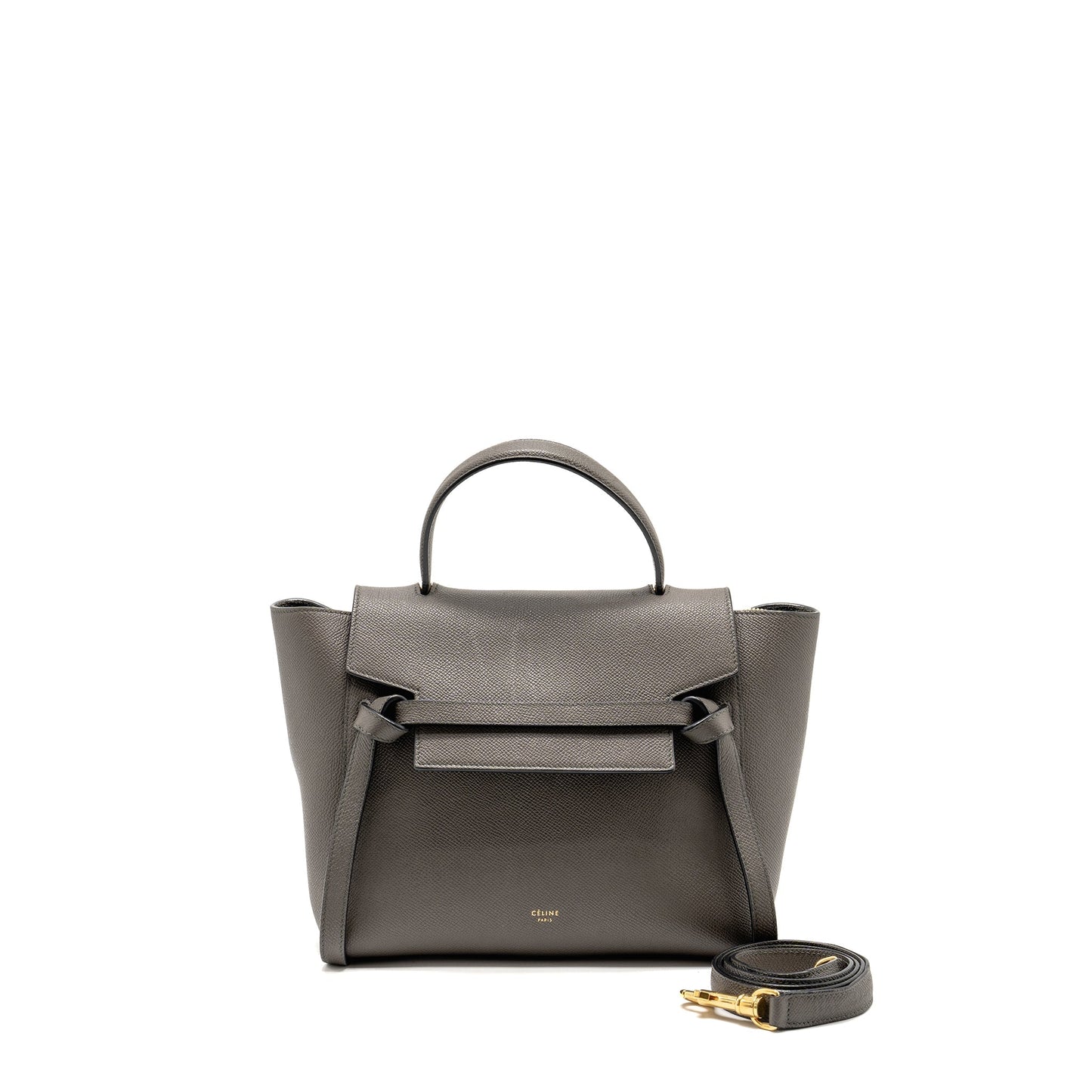 CELINE Micro Belt Purse Grained Calfskin Grey