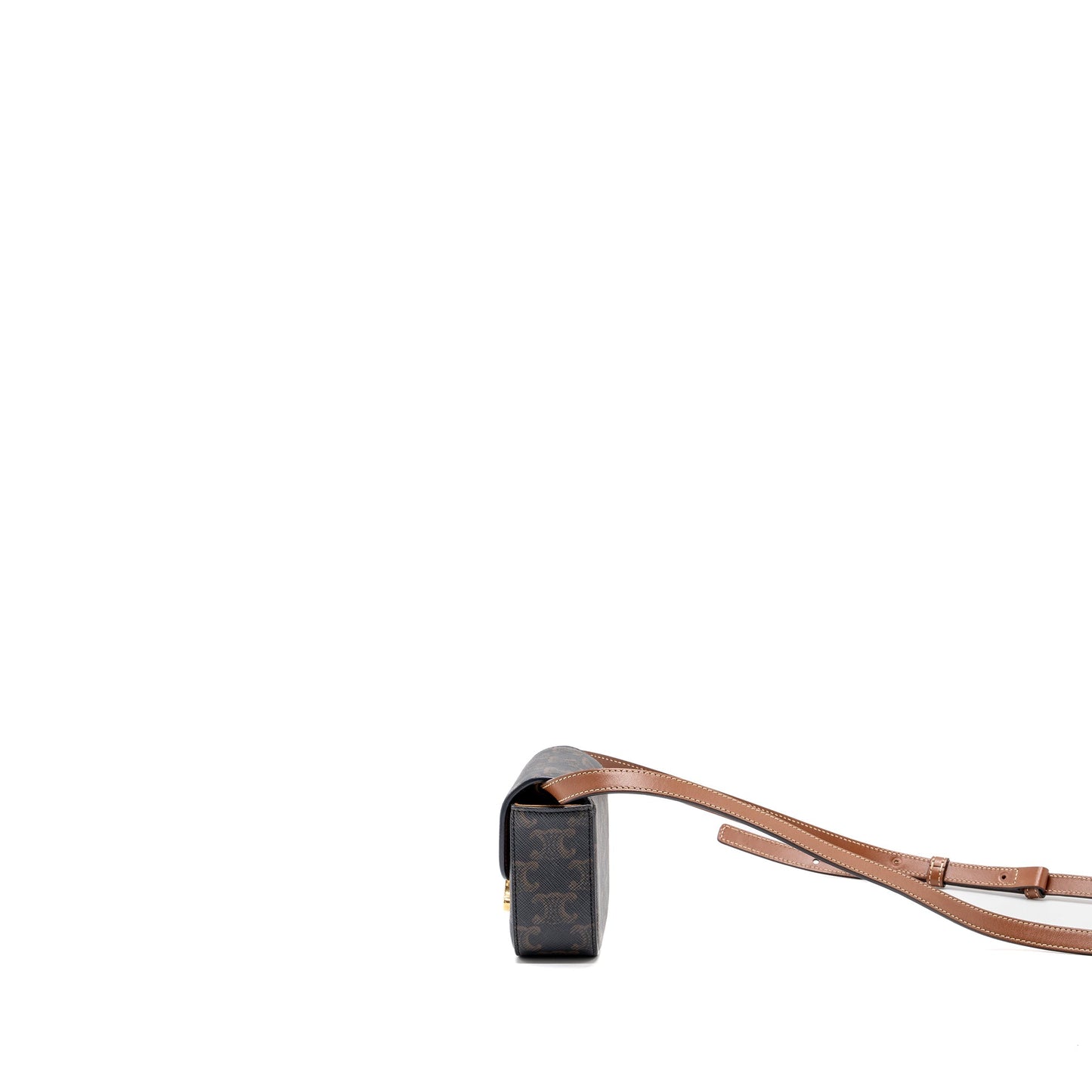 Celine Mini Claude Triomphe Canvas/ Calfskin Tan