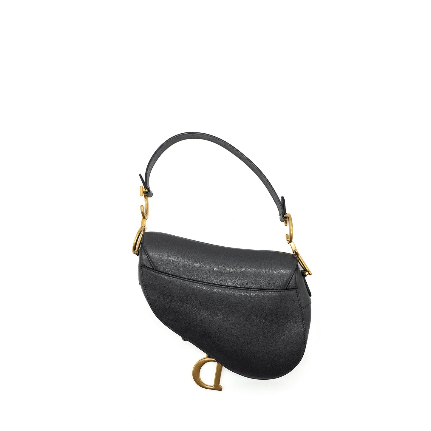 Dior Medium Saddle Purse GoatSkin Dark Grey