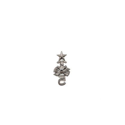 Chanel Star / 5 / ribbon brooch with crystal silver tone