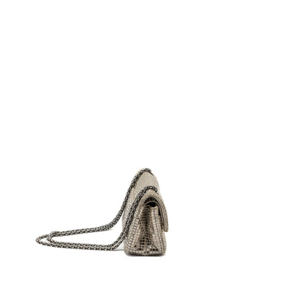 Chanel mini 2.55 reissue flap bag calfskin beige / silver SHW