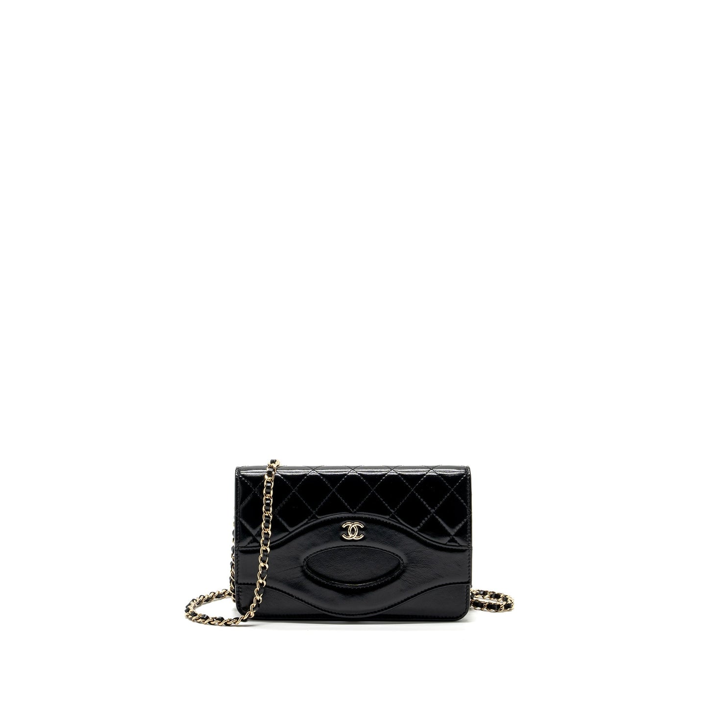 Chanel 24C 31 wallet on chain shiny calfskin black LGHW (Microchip)