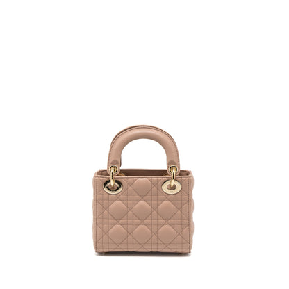 Dior Mini Lady Dior Cannage Lambskin Blush