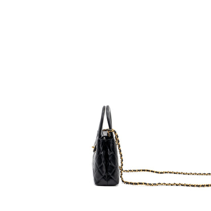 Chanel 23K mini kelly shopping tote bag Calfskin black GHW (microchip)