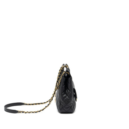 Chanel 23C Hobo Bag Grained Calfskin Black GHW (Microchip)