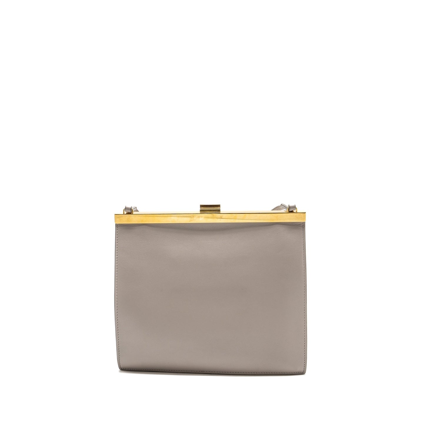 Celine mini clasp Mini Purse light grey leather