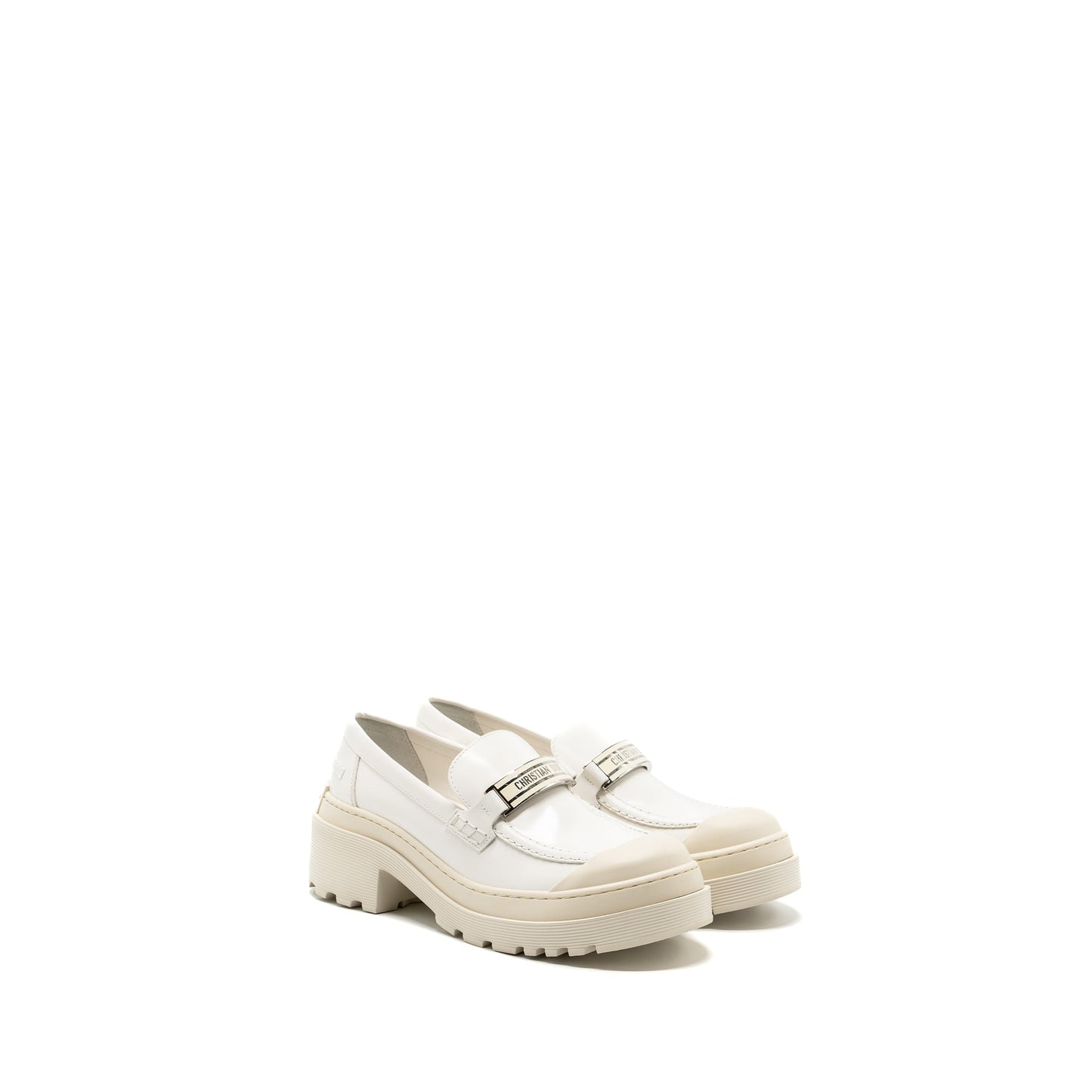 Dior size 38.5 code loafer calfskin white
