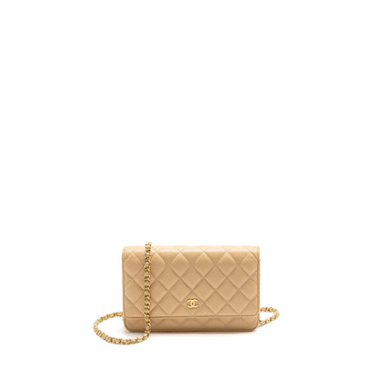 Chanel Classic Wallet On Chain Caviar Beige GHW (microchip)