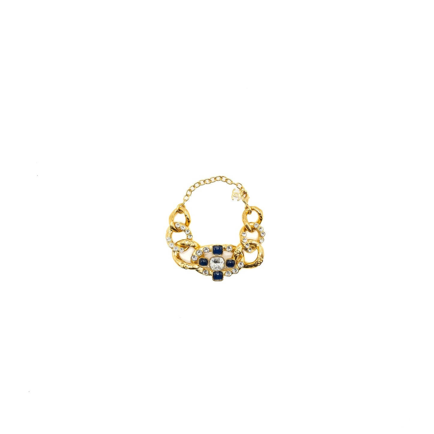 Chanel twist with detailed crystal giant bracelet gold tone