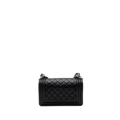 Chanel Small Boy Bag Calfskin Black shw (microchip)