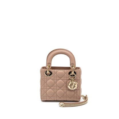 Dior Mini Lady Dior Cannage Lambskin Blush
