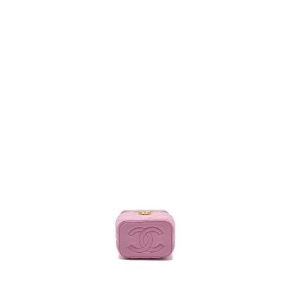 Chanel mini vanity with chain caviar light pink GHW (Microchip)