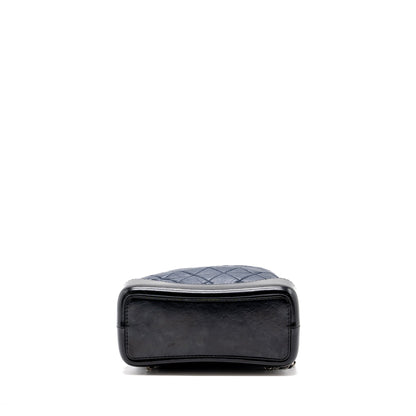 Chanel Small Gabrielle Backpack Aged Calfskin Navy Blue/ Black Ruthenium Hardware