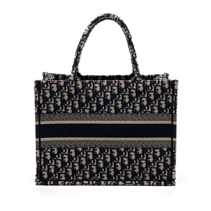 Dior Medium Book Tote Blue Dior Oblique Embroidery