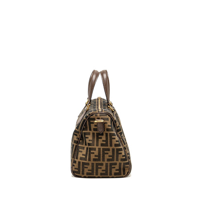 Fendi Boston Purse Jacquard Canvas Brown