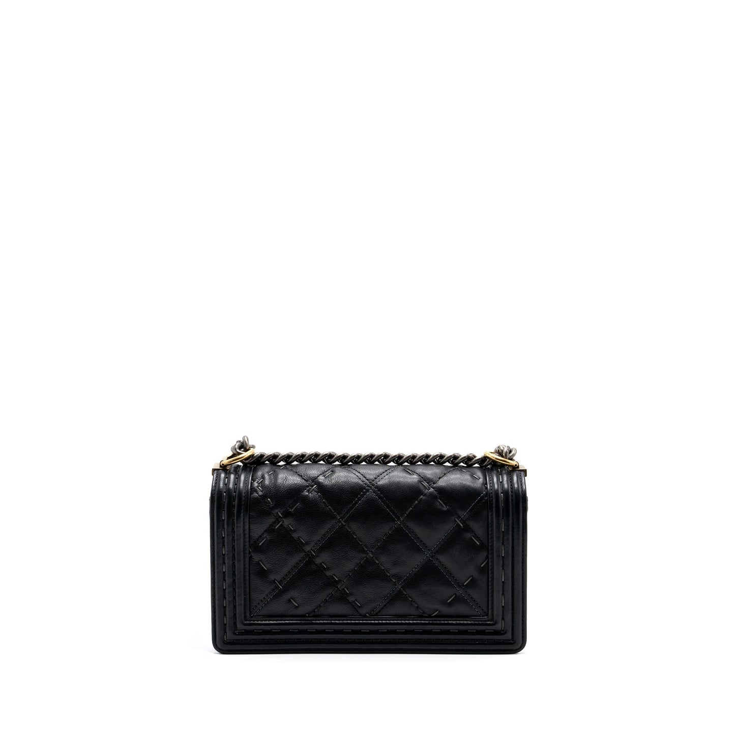 Chanel medium boy bag calfskin black multicolour hardware