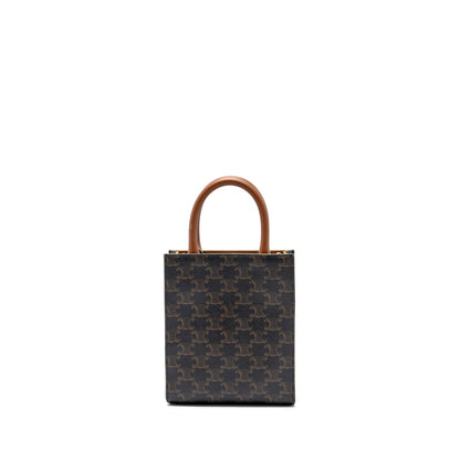 Celine Mini Vertical Cabas Triomphe Canvas Brown