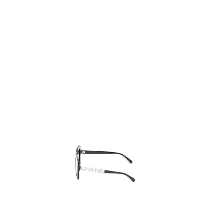 Chanel letter and cc logo sunglasses black / white