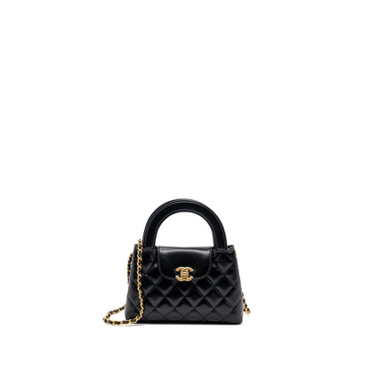 Chanel 23K mini kelly shopping tote bag Calfskin black GHW (microchip)