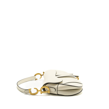 Dior Medium Saddle Purse Calfskin WHITE