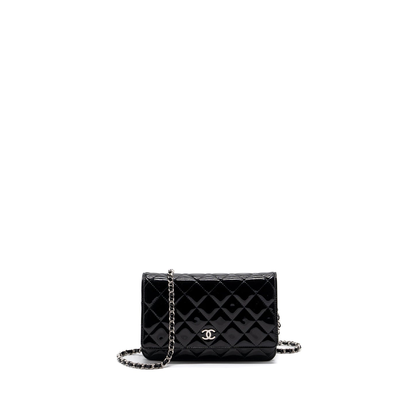 Chanel Classic Wallet On Chain Patent Black SHW