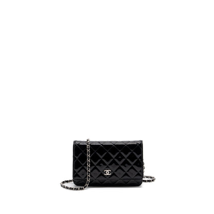 Chanel Classic Wallet On Chain Patent Black SHW